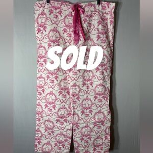 Victoria's Secret PINK White with Hot Pink Tag Cotton Pajama Pants
